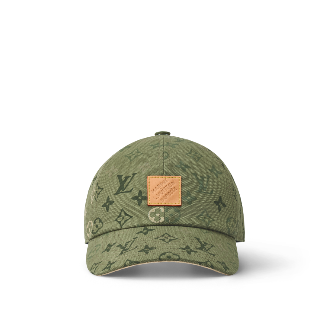 オリーブグリーン フラットつばキャップ　LOUIS VUITTON オリーブグリーン フラットつばキャップ LOUIS VUITTON